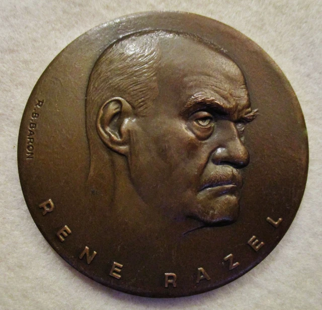 MEDAILLE RENE RAZEL CENTENAIRE ENTREPRISE FRERES signée R.B.BARON  French medal