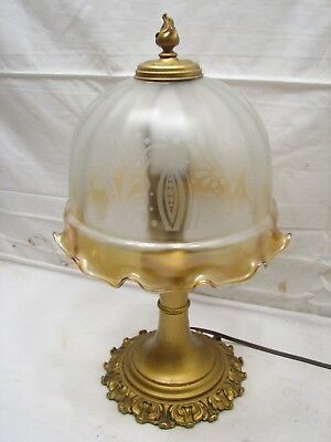 Antique Ornate Art Nouveau Lightolier Table Lamp Victorian Light Jellyfish Shade