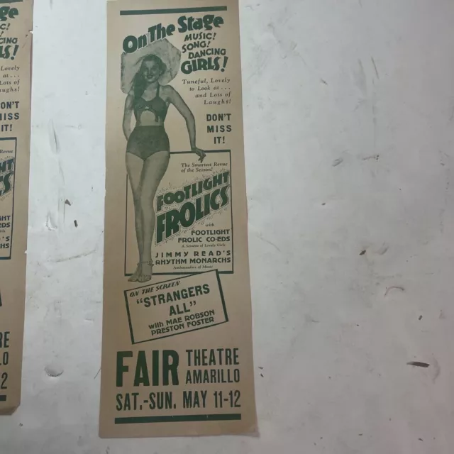 Vintage Fair Advertisement “girls Dancing On The Stage” Amarillo Tx