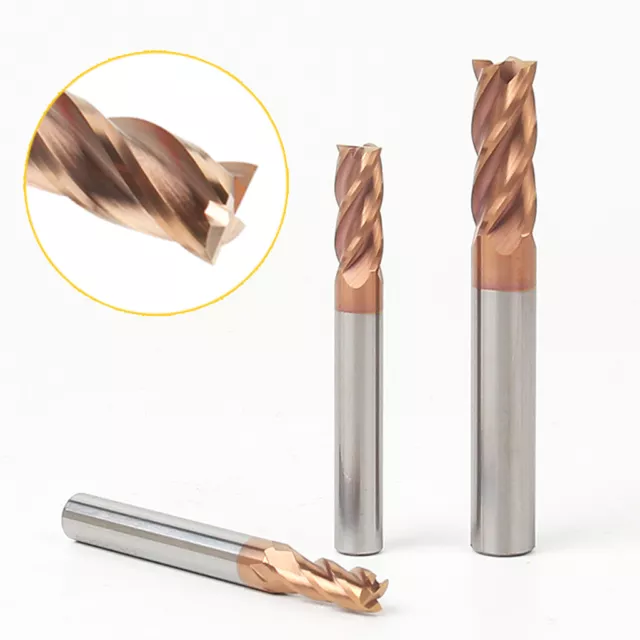 1-16mm Solid Carbide End Mill Cutter 4 Flute Slot Drill Bits HRC55 TiAlN Coated