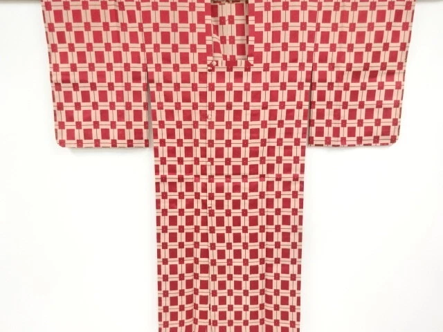 37335# Japanese Kimono / Michiyuki Coat/ Woven Grid