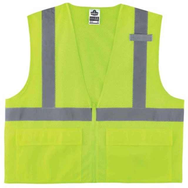Ergodyne GloWear 8220Z High Visibility Reflective Safety Vest, ANSI Rated, Zippe