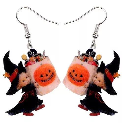 Halloween Angel Candy Bag Earrings - Drop Dangle Hook Earring Girl Jewelry 1pair