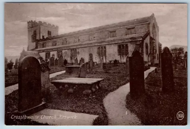 RPPC Crossthwaite Church KESWICK Lake District Cumbria England UK Postcard