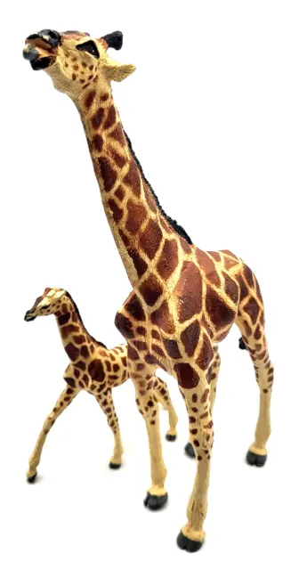 Reticulated Giraffe Pair Mother Child Rubber Vintage 1992 Safari Inc