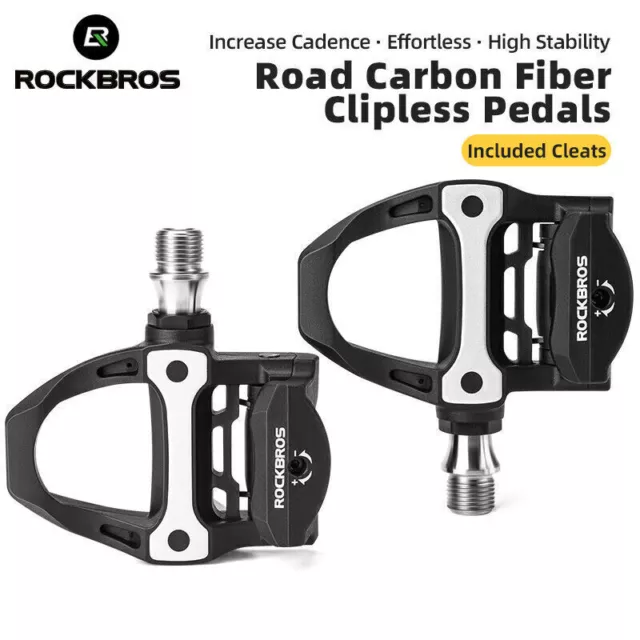 ROCKBROS Titanium Carbon Road Bike Lock Pedals SPD Cleat Bicycle Clipless Pedals