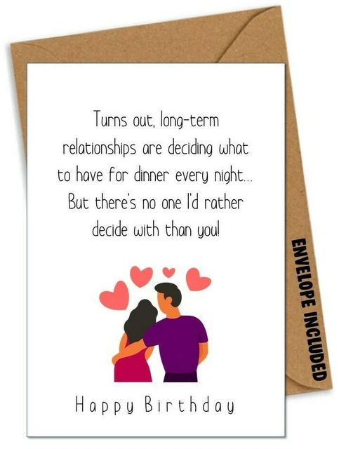 FUNNY BIRTHDAY CARD Boyfriend Husband Girlfriend Wife Partner Fiancé - Foto 5