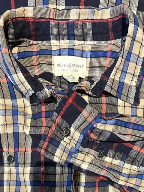 Denim & Supply Ralph Lauren Button Up Shirt Long Sleeve  Plaid Women's Large