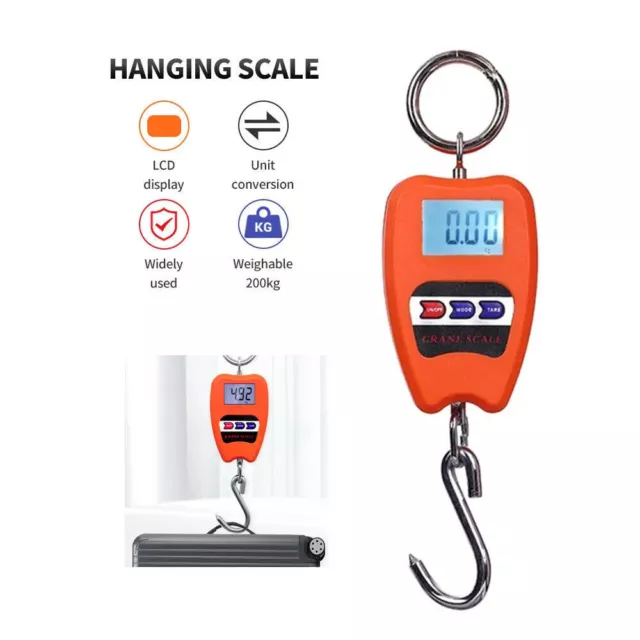 Mini Crane Scale Portable LCD Digital Electronic Hook Hanging Weight Tool 200kg