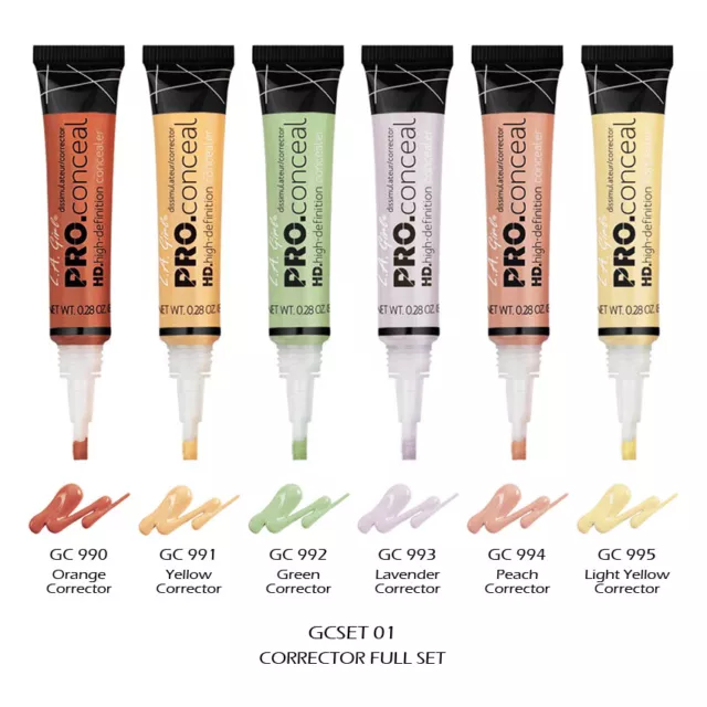 6 La Girl HD Pro Corrector Color Completo 6 Set de Gcset01 CM Joy's