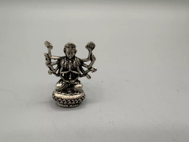 Altar Votivfigur  Guanyin China Bronze versilbert 32mm