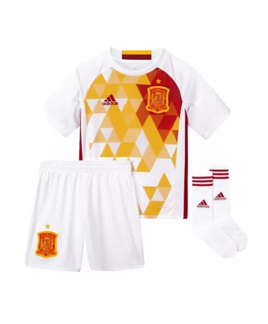 Adidas Bambini Calcio/Auswärts-ausrüstung UEFA Euro Spagna Mini, AA0817, Nuovo