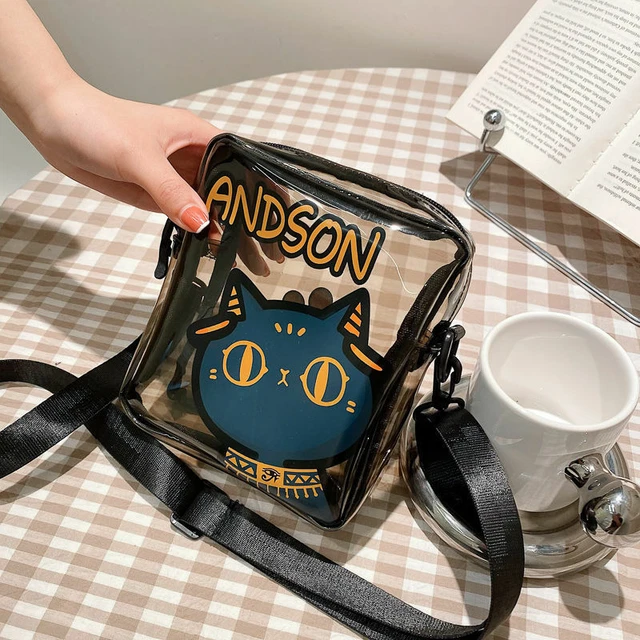 Lady Girl Woman Andson Cat Cute Transparent Purse Shoulder Messenger Hand Bag 3