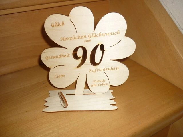 Yootiko 60. Geburtstag Geschenk Mit LED Kleeblatt | Holz Gästebuch Mit Gravur | Geldgeschenk Idee