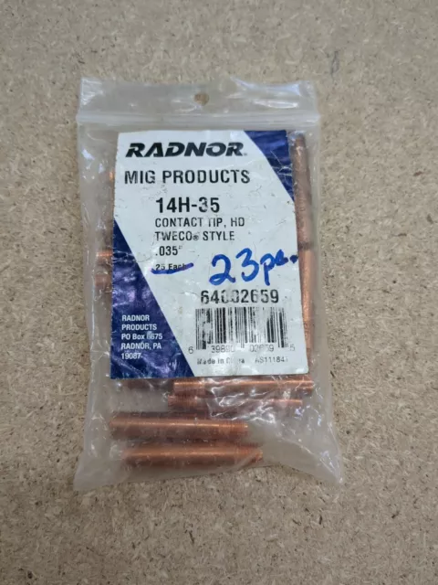 RADNOR MIG 14H35 .035" Welding Contact Tips HD for Tweco Lincoln 200-400  23PCS.