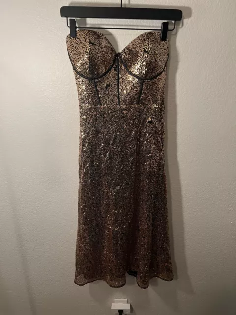 Lulus Gold and black sequence holiday/party dress size xl