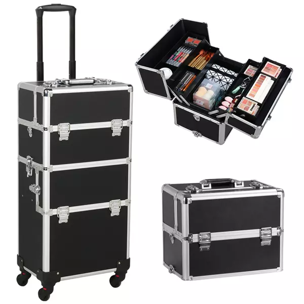 Alu Kosmetikkoffer groß Friseurkoffer Kosmetik Trolley Schminkkoffer Beauty Case