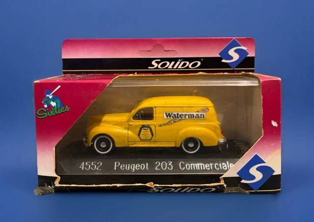 Modèle Réduit Peugeot 203 Commerciale Waterman - Solido échelle 1/43, Occasion (boîte Abîmée)