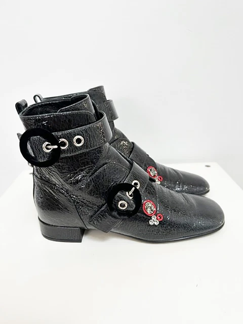 Designer BNWB Christian Dior Size 8 39 EU Gatsby Black Women's Ankle Boots