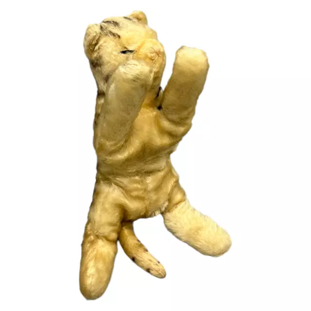 Steiff Katze Floppy Kitty Rassel Mohair schlafend Stofftier 35cm liegend 1950er 3