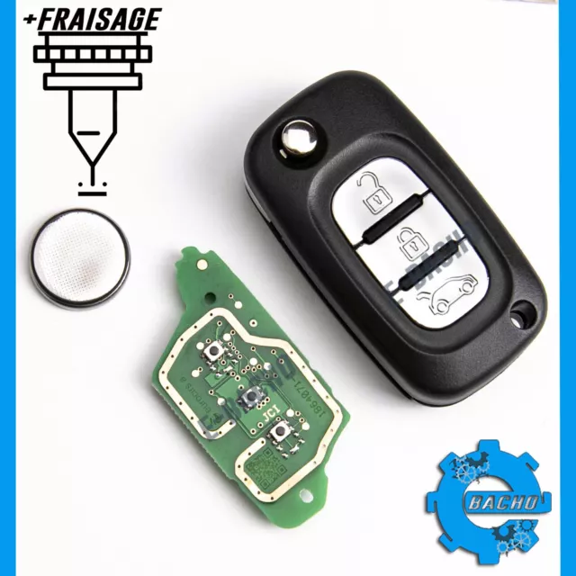 TELECOMMANDE CLÉ ADAPTÉ À SMART 433MHz CHIP PCF 7961M W453 2014+ BART FRAISAGE