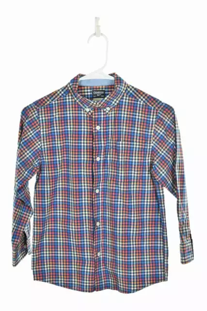 Oshkosh Bgosh Boys Tops Button Down Shirt 8 Blue Cotton