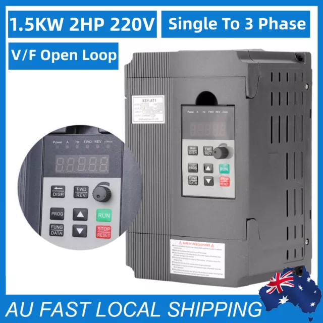 220V 1.5kW 2HP Single to 3 phase Variable Frequency Drive VFD Speed Controller