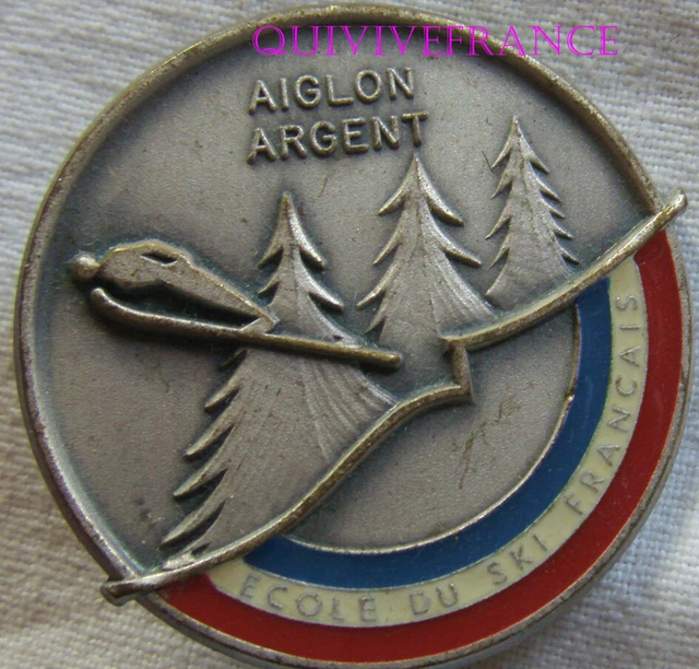 Vieil Insigne Aiglon D'Argenté 1983 - École Du Ski Français - Super état Pour Collection