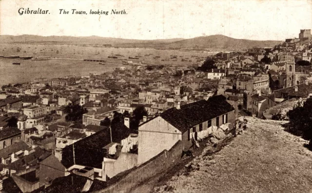 Gibraltar The Town Looking North Vintage Postcard 08.52