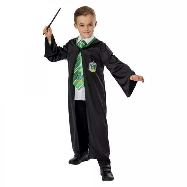 Rubies Harry Potter Black Robe & Green Slytherin Tie Fancy Dress Costume Age 4-8