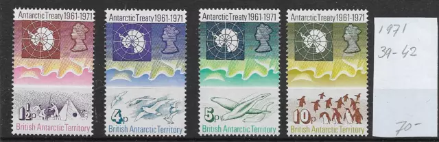 BRITISH ANTARTIC TERRITORY @ 1971 - 10th Anniv. of Treaty Set    MNH @Ant.125