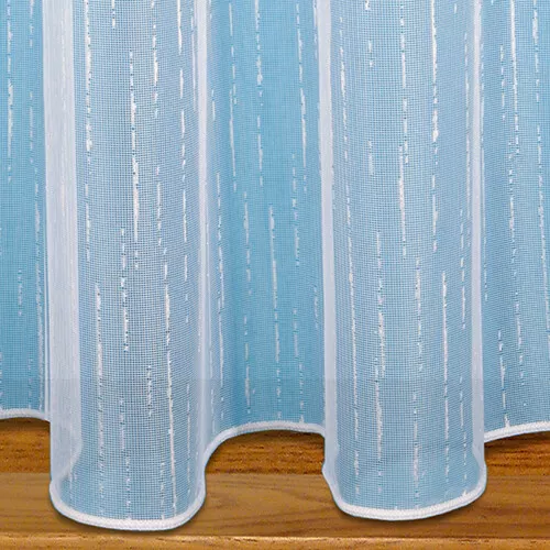 Brooklyn Slub Design Net Curtains With Weighted Base - Sold In Set Widths