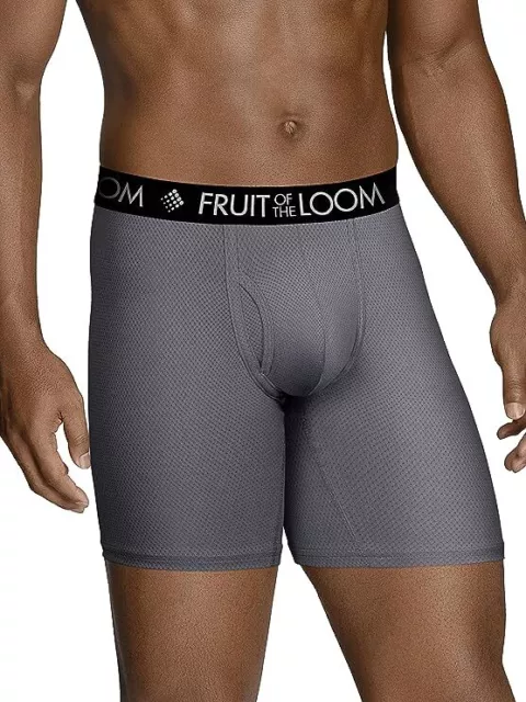 Fruit of the Loom Men's Breathable Performance Boxer Briefs Short Leg 3 Pack