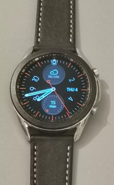 SAMSUNG GALAXY WATCH 3 Mystic Silver 45mm Black E67B Inc Strap