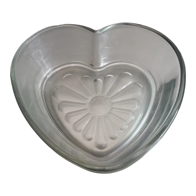 Plato corazón De vidrio transparente 6 in. Para joyeria dulces, decoracion