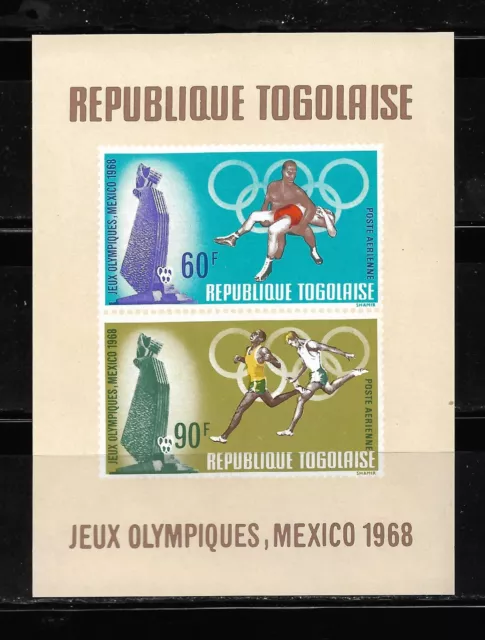 Togo 1968, Hoja Bloque Juegos Olímpicos México 1968, Sin Dentar. Mnh.