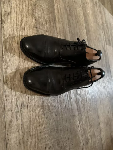 Allen Edmonds Shoes Men’s 9.5 Park Avenue Black Leather Cap Toe Oxfords