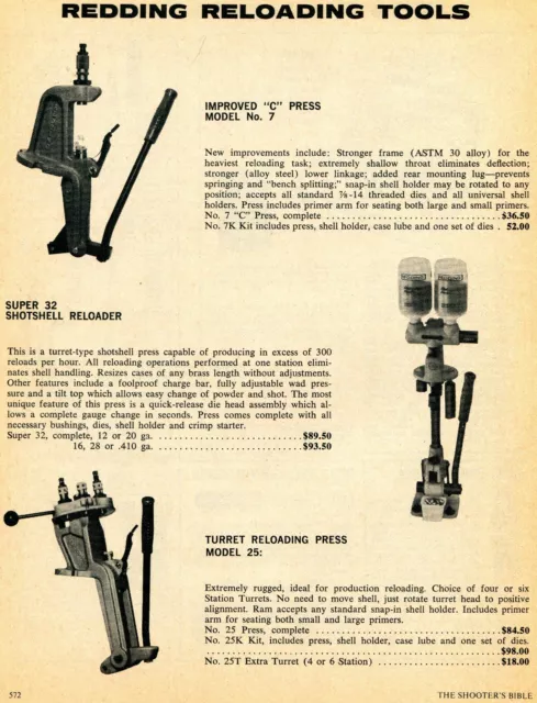 1977 Print Ad of Redding Model 7, Super 32 Shotshell & 25 Turret Reloading Press