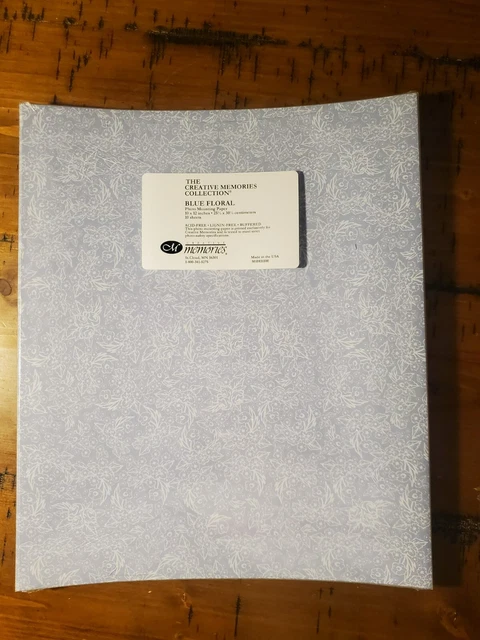 Papel de montaje fotográfico azul floral 10x12 10 hojas recuerdos creativos