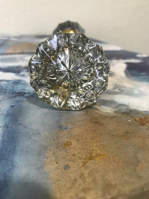Ensemble Boutons De Porte Cristal Verre Antique 3