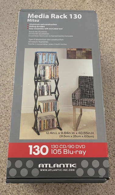 5 Tier DVD Shelf Storage CD Rack Tower BluRay Organizer Media Games Stand Holder