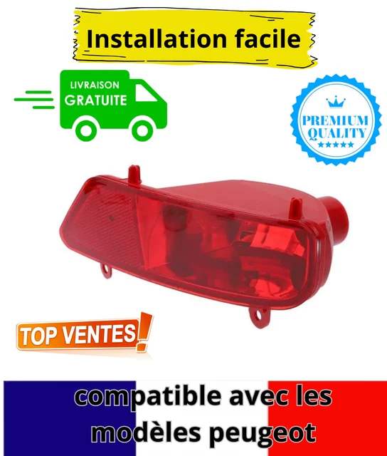 Feu Antibrouillard Arrière Gauche Pour Peugeot 3008 Et 5008 (2009-2016) - Plastique Rouge, Remplacement D'origine, Facile à Monter Feu Brouillard 5008 2009-2016