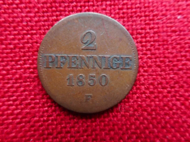 Sachsen 2 Pfennige 1850 F      (26)