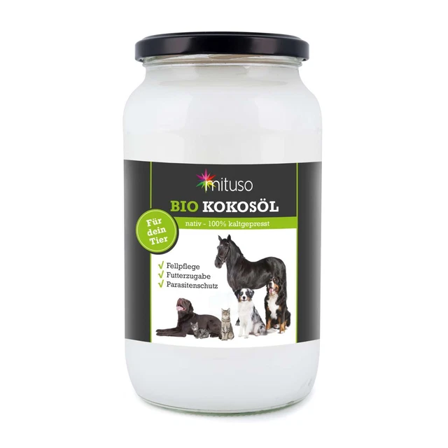 mituso Bio Kokosöl für Tiere, nativ, 1000ml -MHD 06-2023-