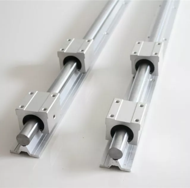 2 pcs SBR25 500mm/1200mm Linear Rail Shaft Rod + 4 pcs SBR25UU Block Bearing