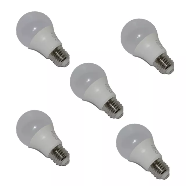 5 Ampoules LED E27 blanc froid 9W=70W
