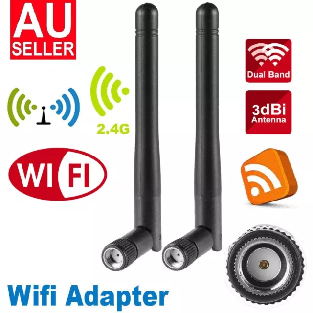 Dual Band WIFI Antenna Wifi Dongle 2.4 GHz 3DBI Wireless RP-SMA Male For Router