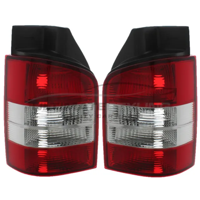 VW T5 Rear Light 2003-2010 Rear Tailgate Clear Tail Lamp Lens Pair Left & Right
