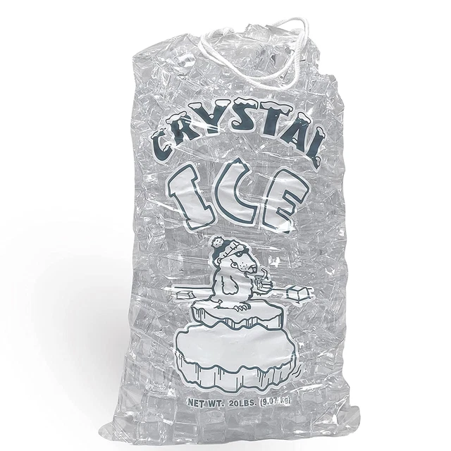 20 Lb. Drawstring Ice Bags (250-Count) Heavy-Duty, Puncture-Resistant EVA | Cott