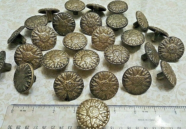20 vtg medallion sun round cabinet drawer pulls dresser harndmade vtg 27 26 M6